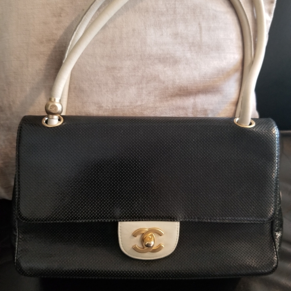 Rare Chanel Navy and white purse